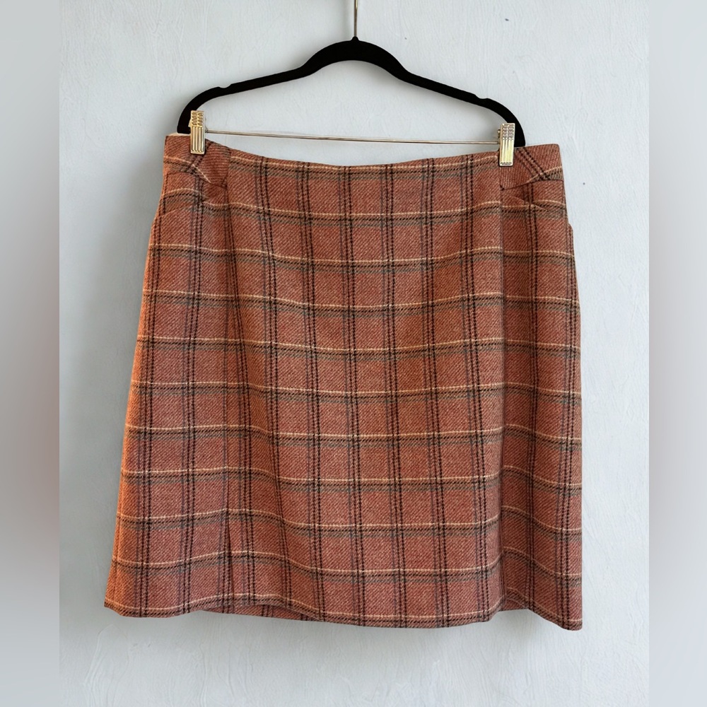 Boden Pink Windowpane Plaid Skirt British Tweed by MOON